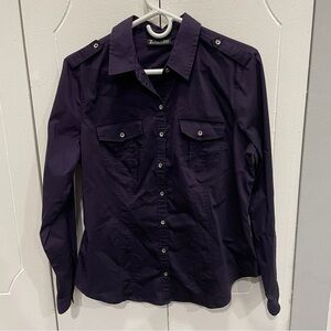 New York and Company Purple Button Down